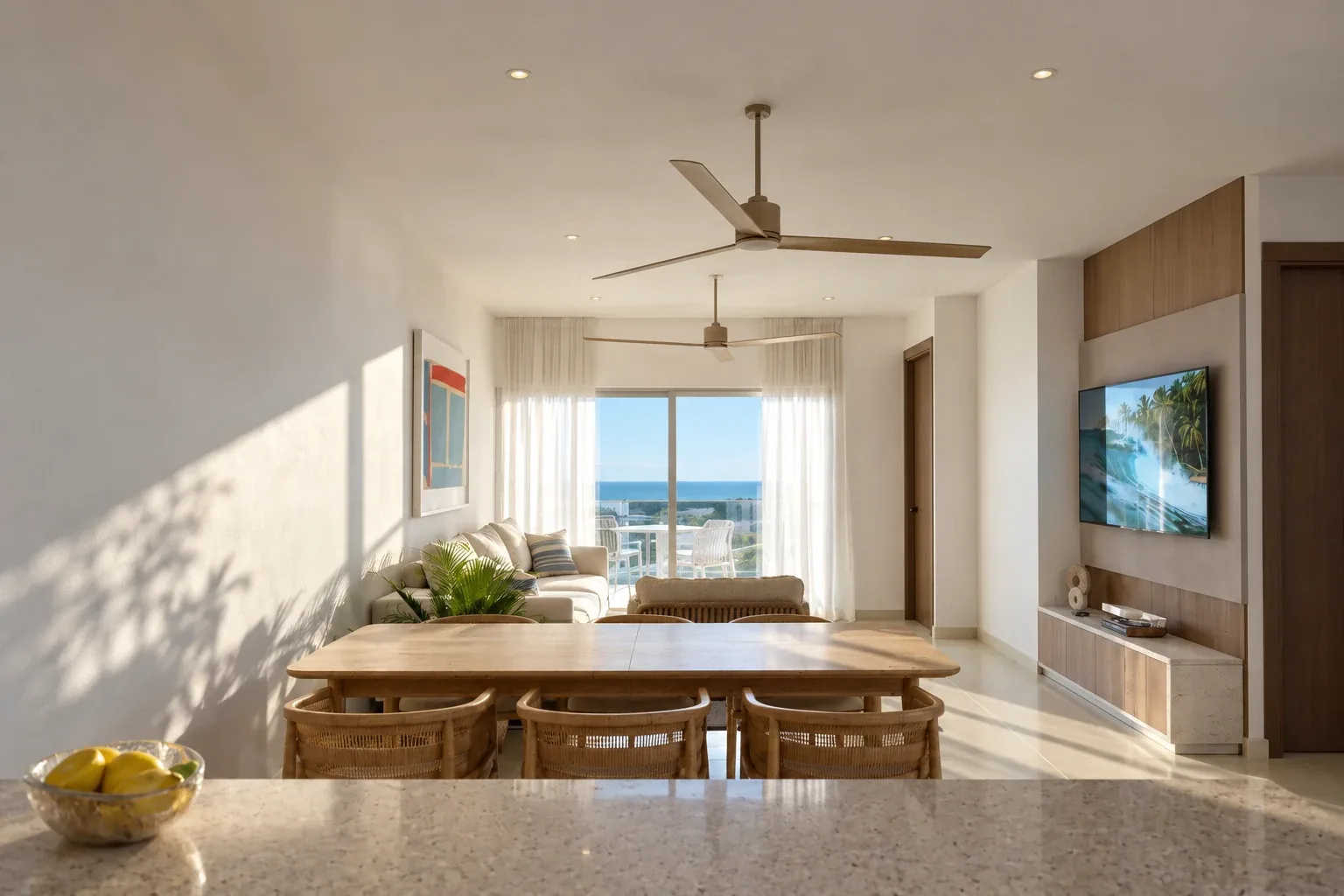 PORTO MARINE — Detalle del comedor y ambiente · 120 m²